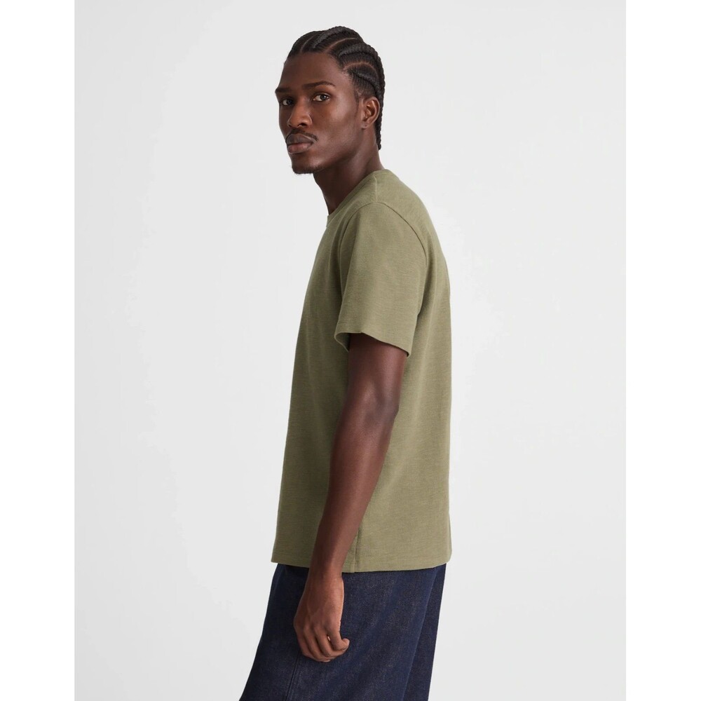 Madewell T-Shirt Mens L Olive Green Heavyweight Slub Knit Tee Cotton Crew NWT - Picture 5 of 12